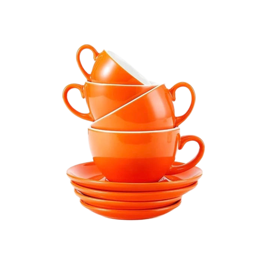 Cup & Saucer 6 Oz- Orange