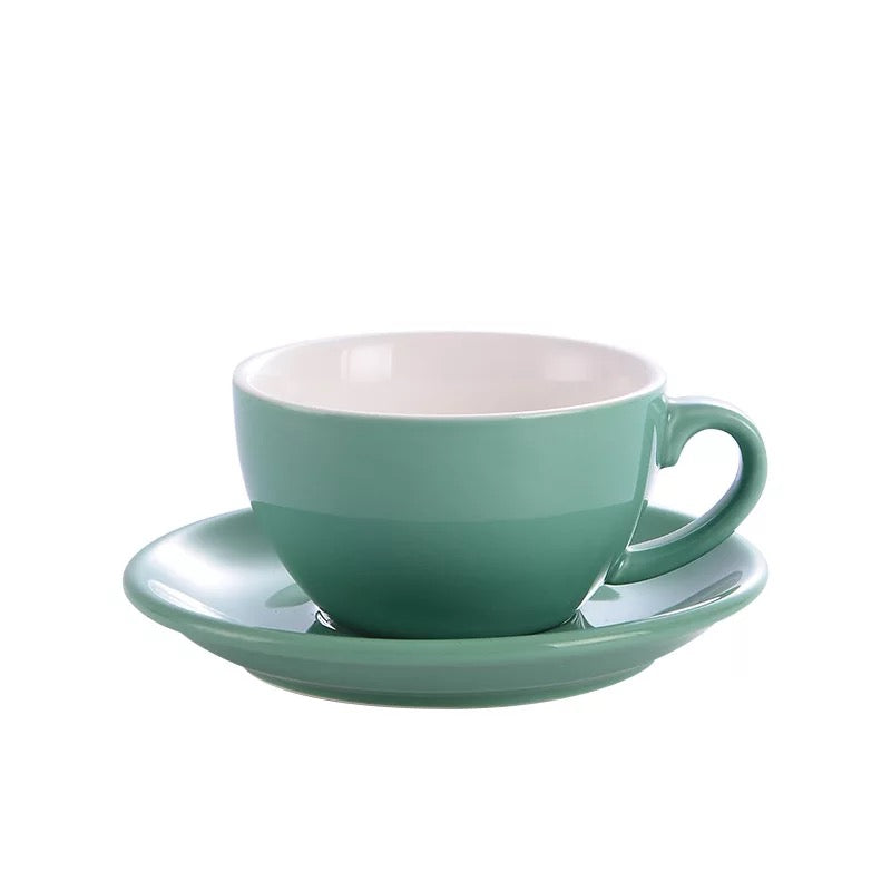 Cup & Saucer 6 Oz- Aqua Blue